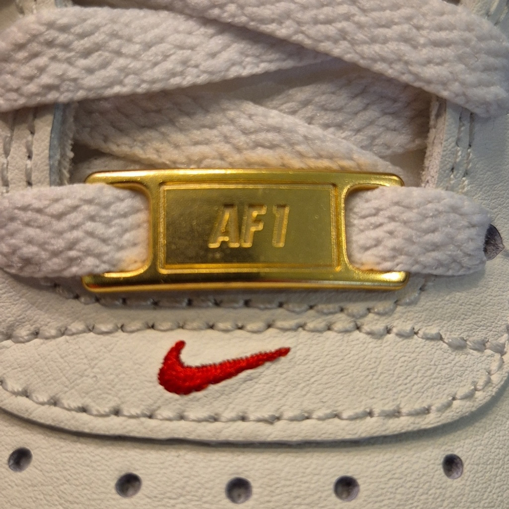 Nike Air Force '07 1 Sail/University Red AF1 Men's Basket Ball sz. 8.5 (#1715) - Picture 16 of 16